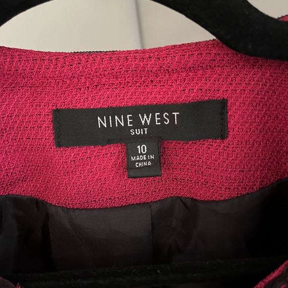 Nine West Pink & Black Lace Trim Blazer sz10 - Picture 2 of 7